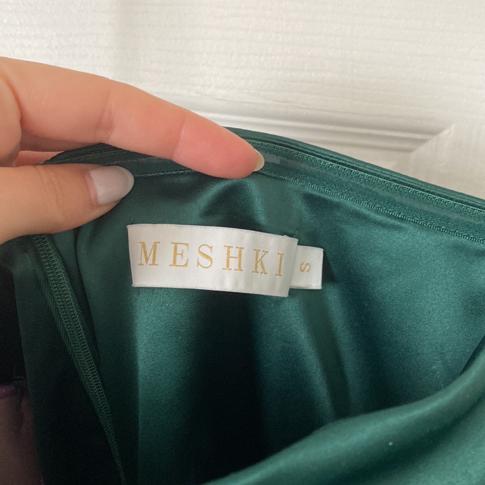 MESHKI Riley Ruched Strapless Drape Split Dress - Picture 7 of 9